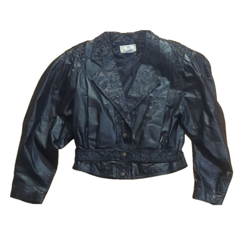 Vintage 80s black leather jacket